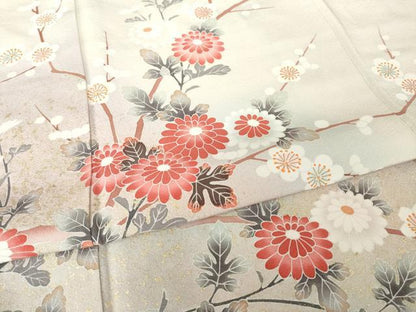 平和屋着物●訪問着　友禅　作家物　枝花文　暈し染め　金彩　正絹　逸品　AABJ3101ck