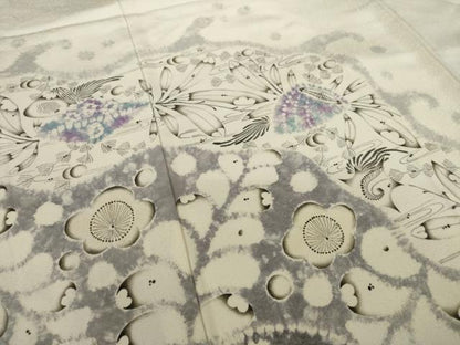 平和屋着物●日本工芸会正会員　福村廣利　絵絞庵　色留袖　辻が花　道長花文　正絹　逸品　AABJ3104ck