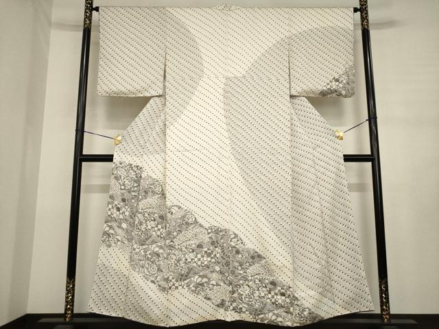 平和屋着物●訪問着　辻が花　絞り　道長花文　正絹　逸品　AABJ3108ck