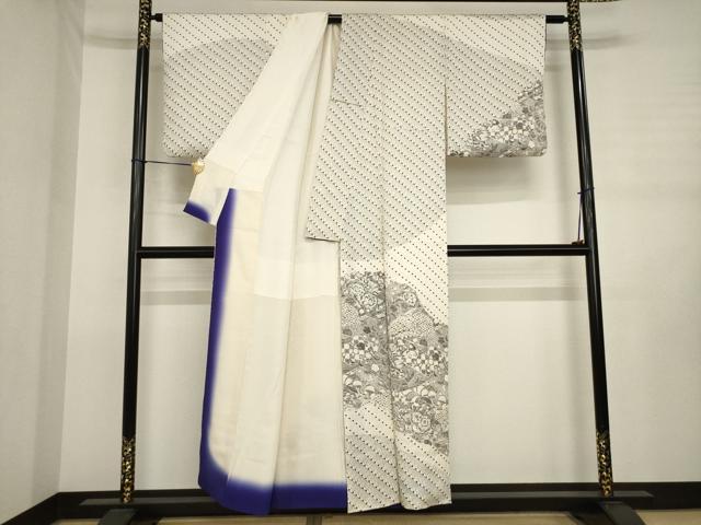 平和屋着物●訪問着　辻が花　絞り　道長花文　正絹　逸品　AABJ3108ck