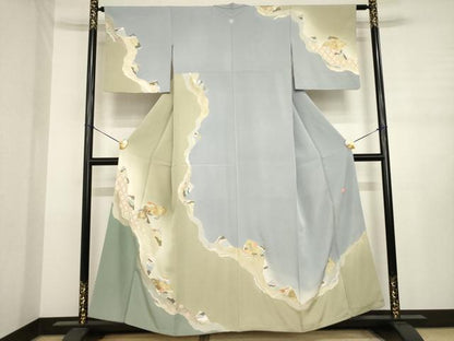 平和屋着物●訪問着　作家物　冊子花文　金彩　正絹　逸品　AABJ3113ck