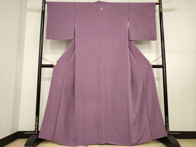 平和屋着物●上質な色無地　濃色　正絹　逸品　AABJ3115ck