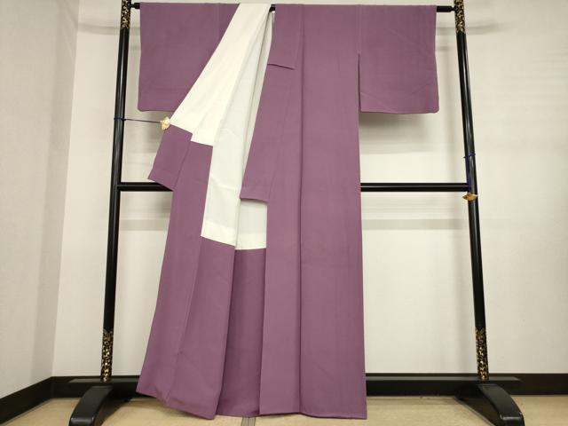 平和屋着物●上質な色無地　濃色　正絹　逸品　AABJ3115ck