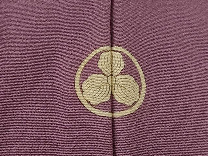 平和屋着物●上質な色無地　濃色　正絹　逸品　AABJ3115ck