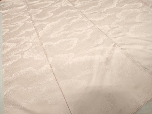 平和屋着物●上質な色無地　寿光織　雲重ね地紋　虹色　反端付き　正絹　逸品　AABJ3123ck