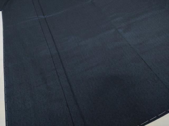 平和屋着物●男性　本場大島紬　薩摩結城　アンサンブル　長襦袢(袷)セット　色無地　藍鉄色　証紙付き　正絹　逸品　AABJ3124ck