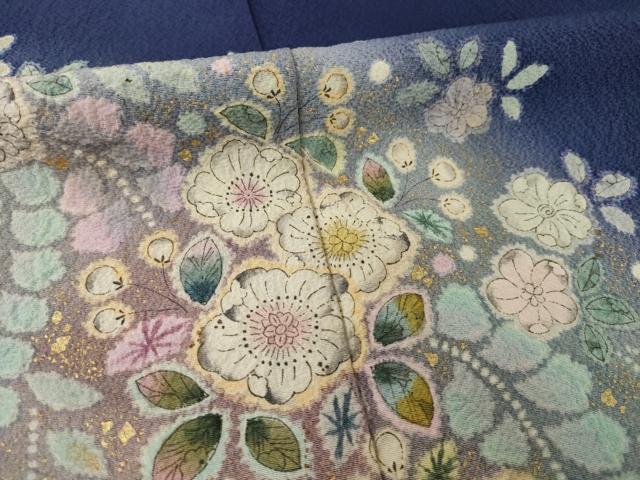 平和屋着物●越後十日町の一流染匠　桐屋・翠山工房　訪問着　辻が花　舞花文　暈し染め　金彩　やまと誂製　正絹　逸品　AABJ3126ck