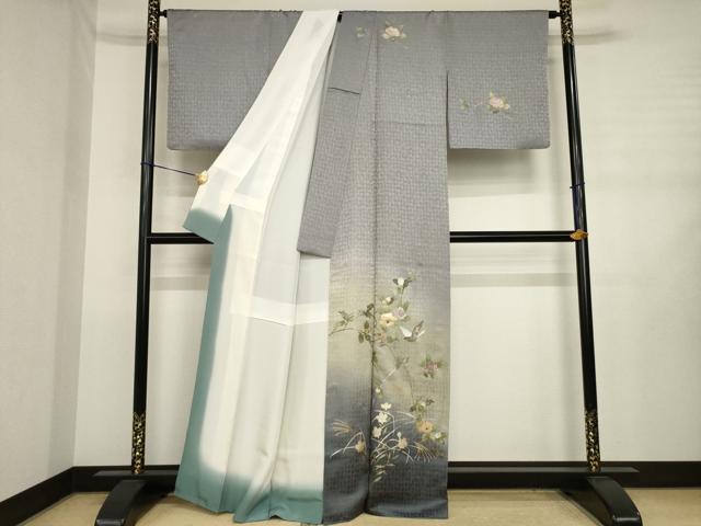 平和屋着物●訪問着　花鳥文　暈し染め　金彩　正絹　逸品　AABJ3127ck