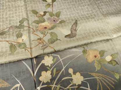 平和屋着物●訪問着　花鳥文　暈し染め　金彩　正絹　逸品　AABJ3127ck