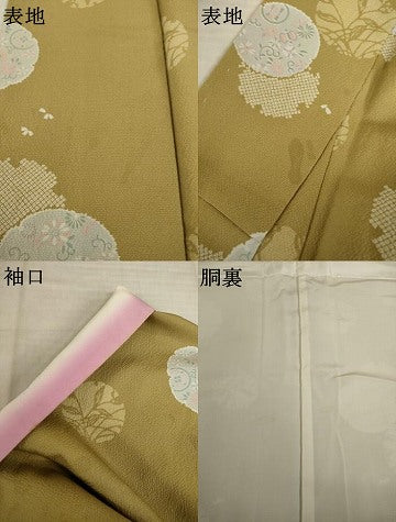 平和屋着物●上質な小紋　雪輪重ね花文　正絹　逸品　AABJ3128ck
