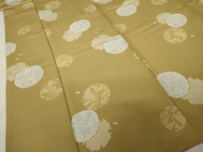 平和屋着物●上質な小紋　雪輪重ね花文　正絹　逸品　AABJ3128ck