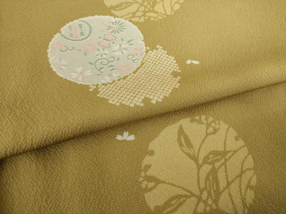 平和屋着物●上質な小紋　雪輪重ね花文　正絹　逸品　AABJ3128ck