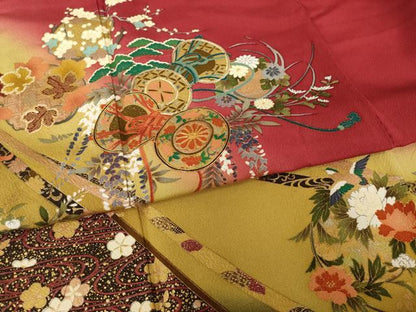 平和屋着物●豪華振袖　駒刺繍　花鼓文　暈し染め　金彩　正絹　逸品　AABJ3130ck