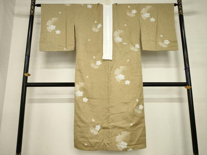 平和屋着物●長襦袢　無双仕立て　雪輪花文　半衿刺繍　正絹　逸品　AABJ3133ck