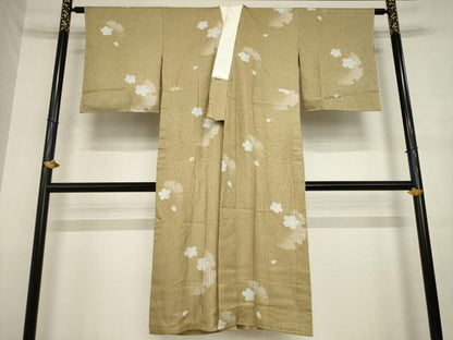 平和屋着物●長襦袢　無双仕立て　雪輪花文　半衿刺繍　正絹　逸品　AABJ3133ck