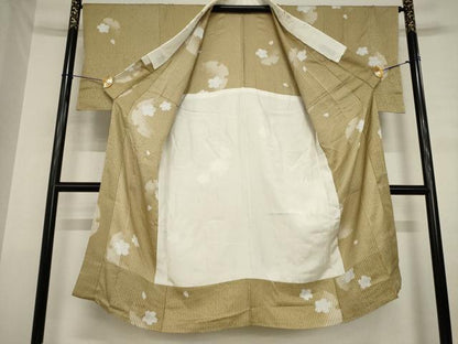 平和屋着物●長襦袢　無双仕立て　雪輪花文　半衿刺繍　正絹　逸品　AABJ3133ck