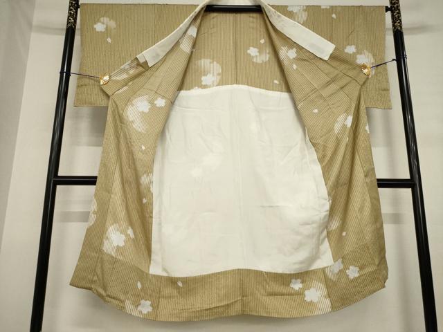 平和屋着物●長襦袢　無双仕立て　雪輪花文　半衿刺繍　正絹　逸品　AABJ3133ck