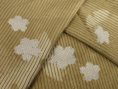 平和屋着物●長襦袢　無双仕立て　雪輪花文　半衿刺繍　正絹　逸品　AABJ3133ck