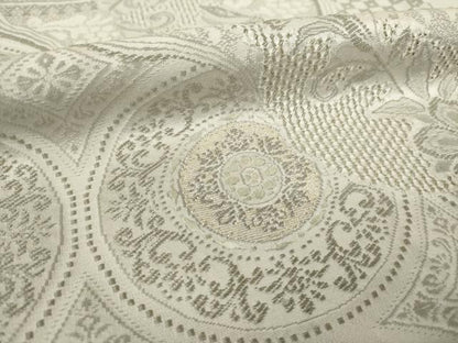 平和屋着物●中国三大刺繍　スワトウ刺繍　汕頭刺繍　お召　訪問着　道長更紗花文　金糸　正絹　逸品　AABJ3148ck