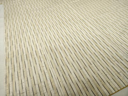 平和屋着物●ぜんまい紬　縞　正絹　逸品　AABJ3149ck