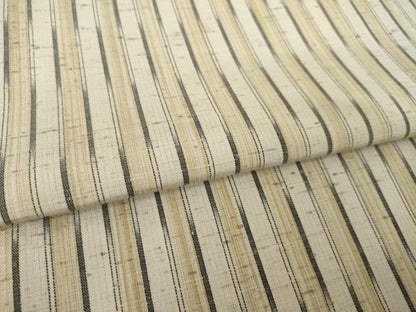 平和屋着物●ぜんまい紬　縞　正絹　逸品　AABJ3149ck