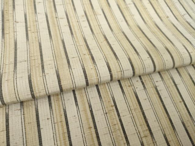 平和屋着物●ぜんまい紬　縞　正絹　逸品　AABJ3149ck