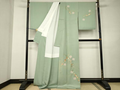 平和屋着物●創業460年・千總　訪問着　駒刺繍　源氏香宝尽くし　ロング丈　正絹　逸品　AABJ3151ck