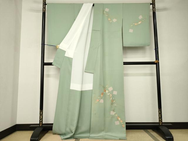 平和屋着物●創業460年・千總　訪問着　駒刺繍　源氏香宝尽くし　ロング丈　正絹　逸品　AABJ3151ck