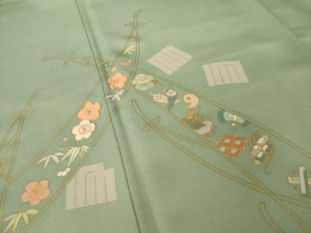 平和屋着物●創業460年・千總　訪問着　駒刺繍　源氏香宝尽くし　ロング丈　正絹　逸品　AABJ3151ck