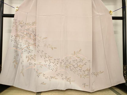 平和屋着物●訪問着　芝　枝葉文　金彩　正絹　逸品　AABJ3157ck