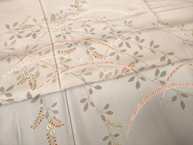 平和屋着物●訪問着　芝　枝葉文　金彩　正絹　逸品　AABJ3157ck