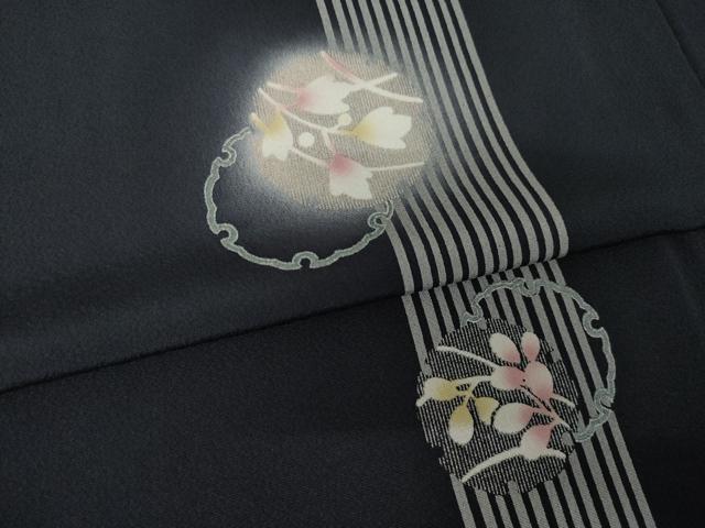 平和屋着物●上質な小紋　雪輪重ね花文　蛍暈し　正絹　逸品　AABJ3159ck