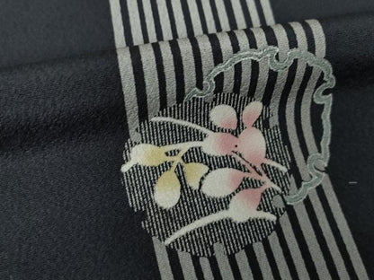 平和屋着物●上質な小紋　雪輪重ね花文　蛍暈し　正絹　逸品　AABJ3159ck
