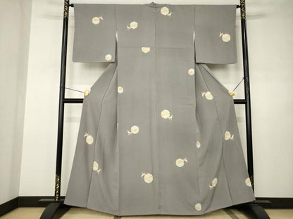平和屋着物●上質な小紋　雪輪兎　金彩　正絹　逸品　AABJ3160ck