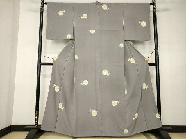平和屋着物●上質な小紋　雪輪兎　金彩　正絹　逸品　AABJ3160ck