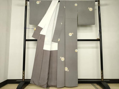 平和屋着物●上質な小紋　雪輪兎　金彩　正絹　逸品　AABJ3160ck