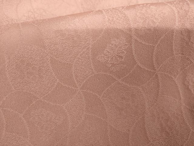 平和屋着物●上質な色無地　草花地紋　石竹色　三越扱い　正絹　逸品　AABJ3161cs