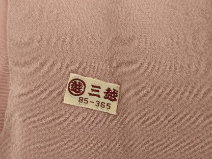 平和屋着物●上質な色無地　草花地紋　石竹色　三越扱い　正絹　逸品　AABJ3161cs