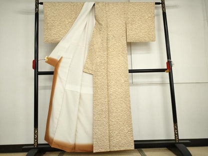 平和屋着物●上質な小紋　敷松葉　正絹　逸品　AABJ3166cs