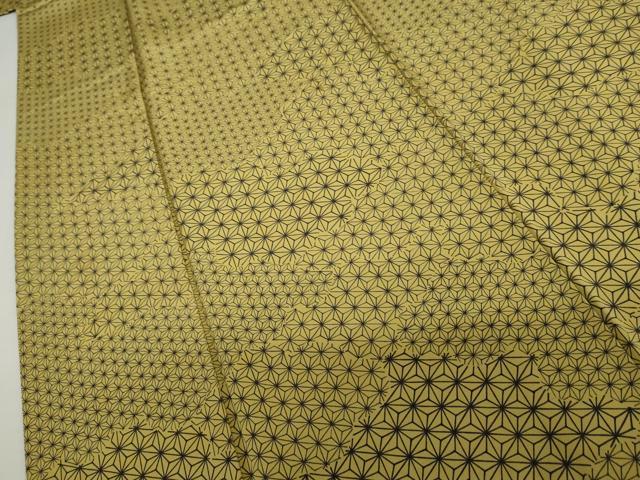 平和屋着物●上質な小紋　麻の葉文様　絹　逸品　AABJ3167cs