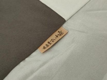 平和屋着物●上質な色無地　花唐草地紋　紅消鼠色　ロング丈　正絹　逸品　AABJ3168cs