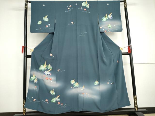 平和屋着物●本加賀友禅作家　柿本市郎　訪問着　梅松文　暈し染め　正絹　逸品　AABJ3170cs