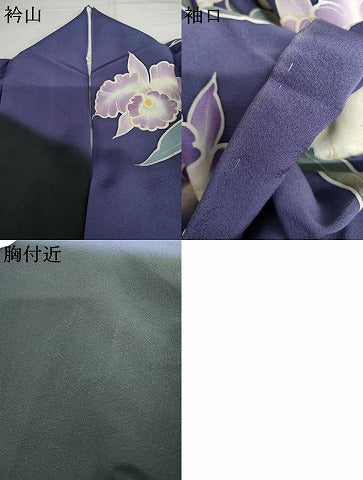平和屋着物●豪華振袖　胡蝶蘭　暈し染め　金彩　正絹　逸品　AABJ3176cs