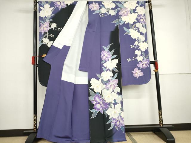 平和屋着物●豪華振袖　胡蝶蘭　暈し染め　金彩　正絹　逸品　AABJ3176cs