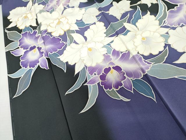 平和屋着物●豪華振袖　胡蝶蘭　暈し染め　金彩　正絹　逸品　AABJ3176cs