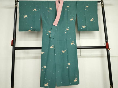 平和屋着物●長襦袢　無双仕立て　玩具文　半衿刺繍　正絹　逸品　AABJ3181cs