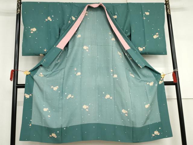 平和屋着物●長襦袢　無双仕立て　玩具文　半衿刺繍　正絹　逸品　AABJ3181cs