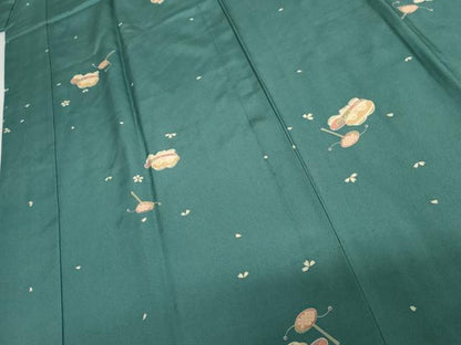 平和屋着物●長襦袢　無双仕立て　玩具文　半衿刺繍　正絹　逸品　AABJ3181cs