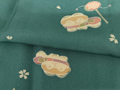 平和屋着物●長襦袢　無双仕立て　玩具文　半衿刺繍　正絹　逸品　AABJ3181cs