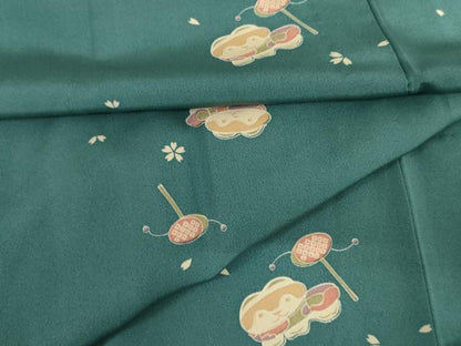 平和屋着物●長襦袢　無双仕立て　玩具文　半衿刺繍　正絹　逸品　AABJ3181cs